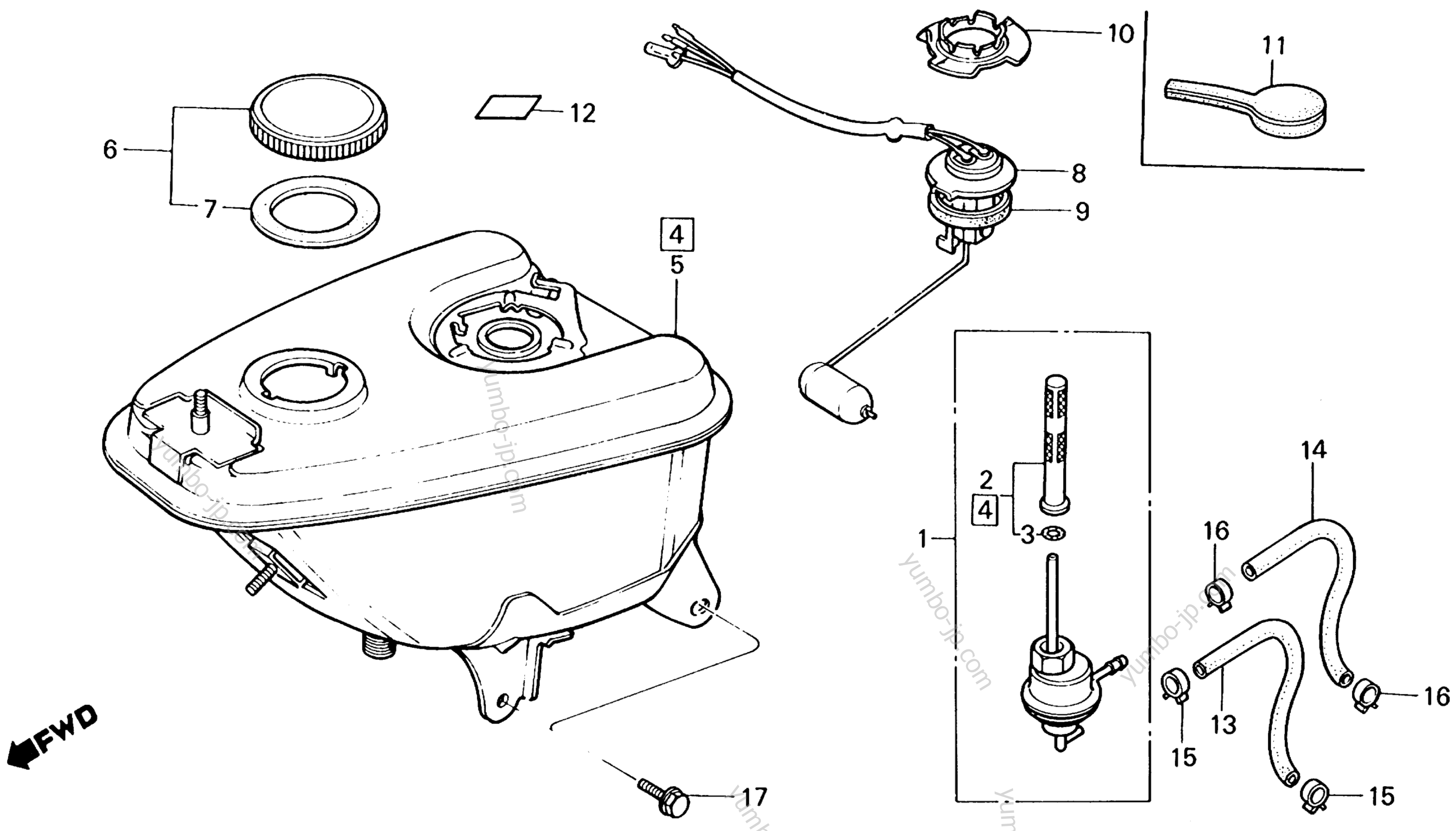 FUEL TANK for scooters HONDA NQ50 A 1987 year