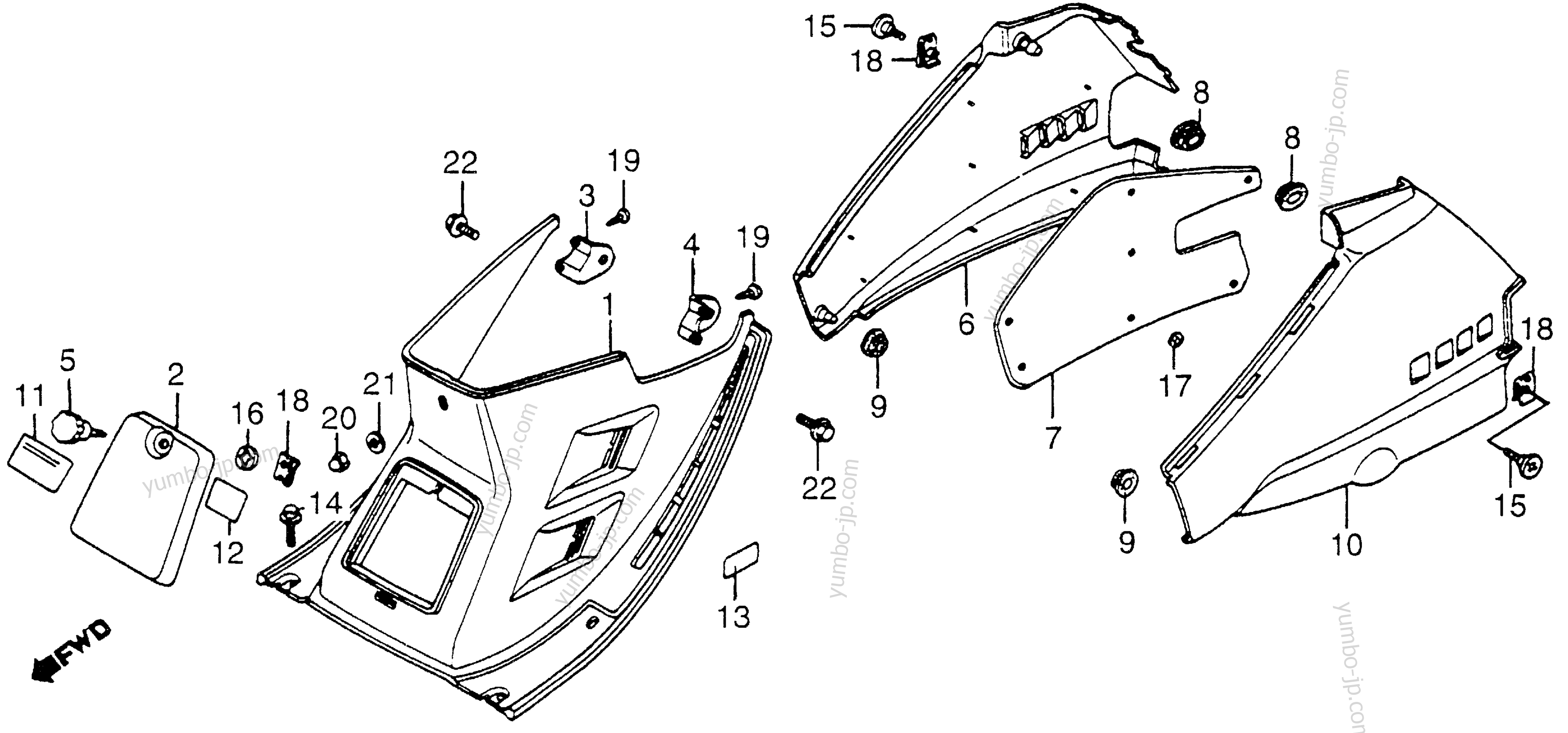 CENTER COVER / BODY COVER for scooters HONDA NH80MD A 1984 year