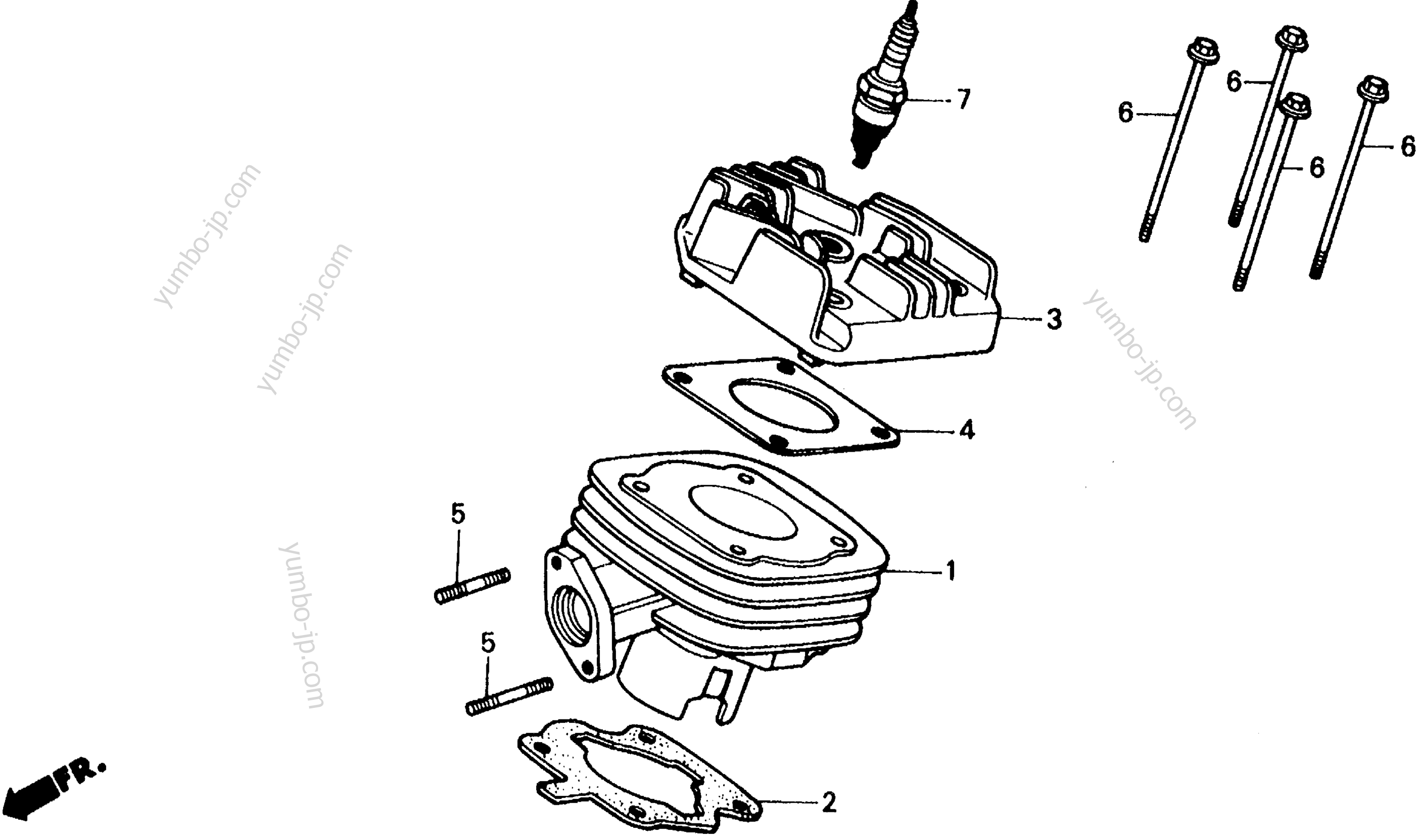 CYLINDER for scooters HONDA SB50P A 1989 year