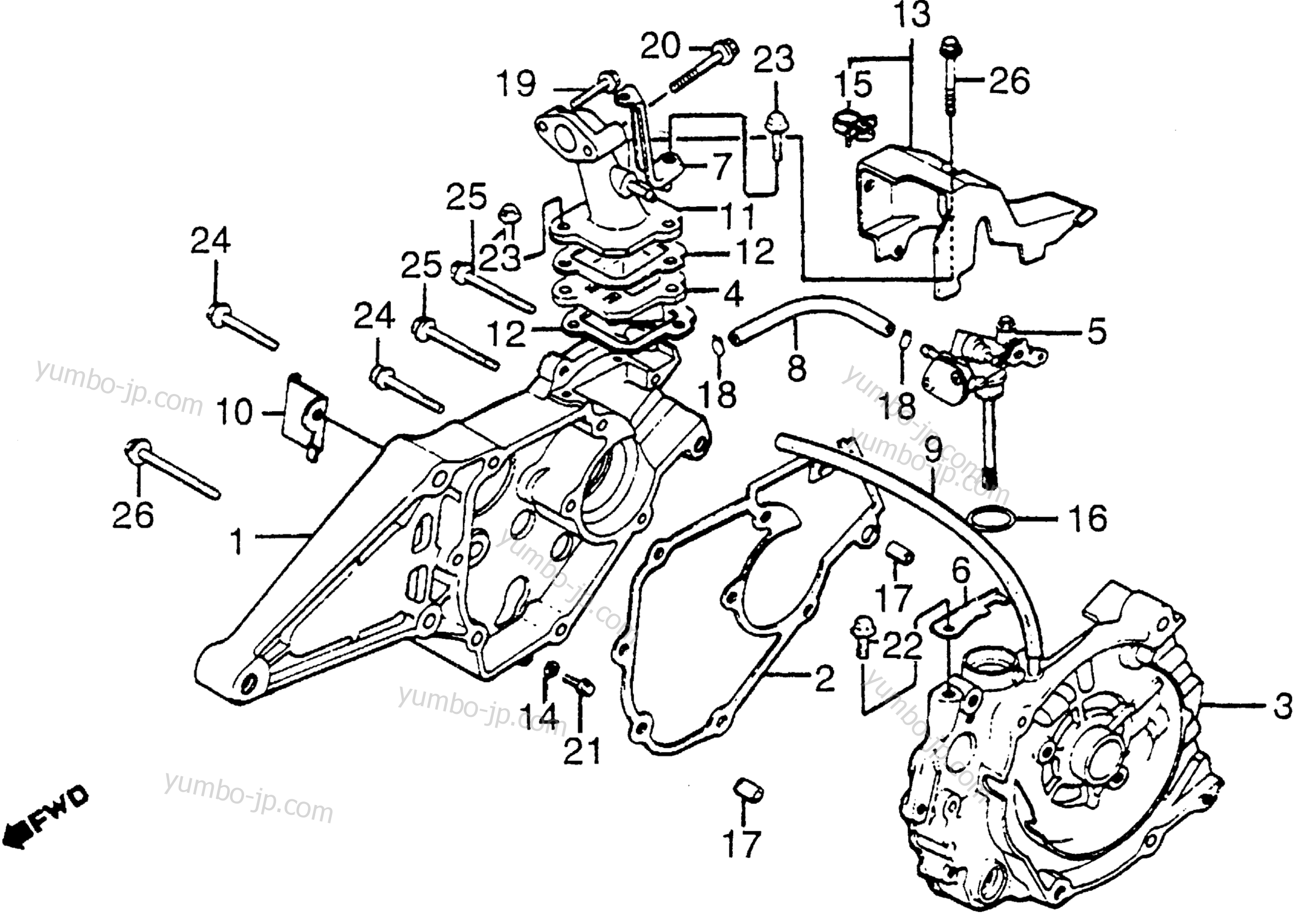 CRANKCASE / OIL PUMP for scooters HONDA TG50M A 1985 year