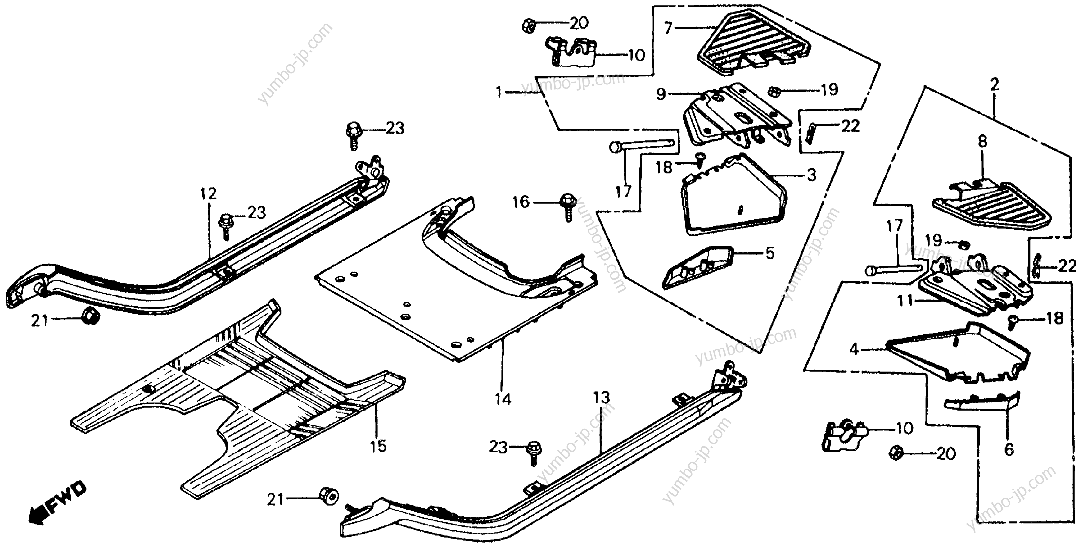 SIDE RAIL / FLOOR PANEL / STEP for scooters HONDA CH125 AC 1984 year