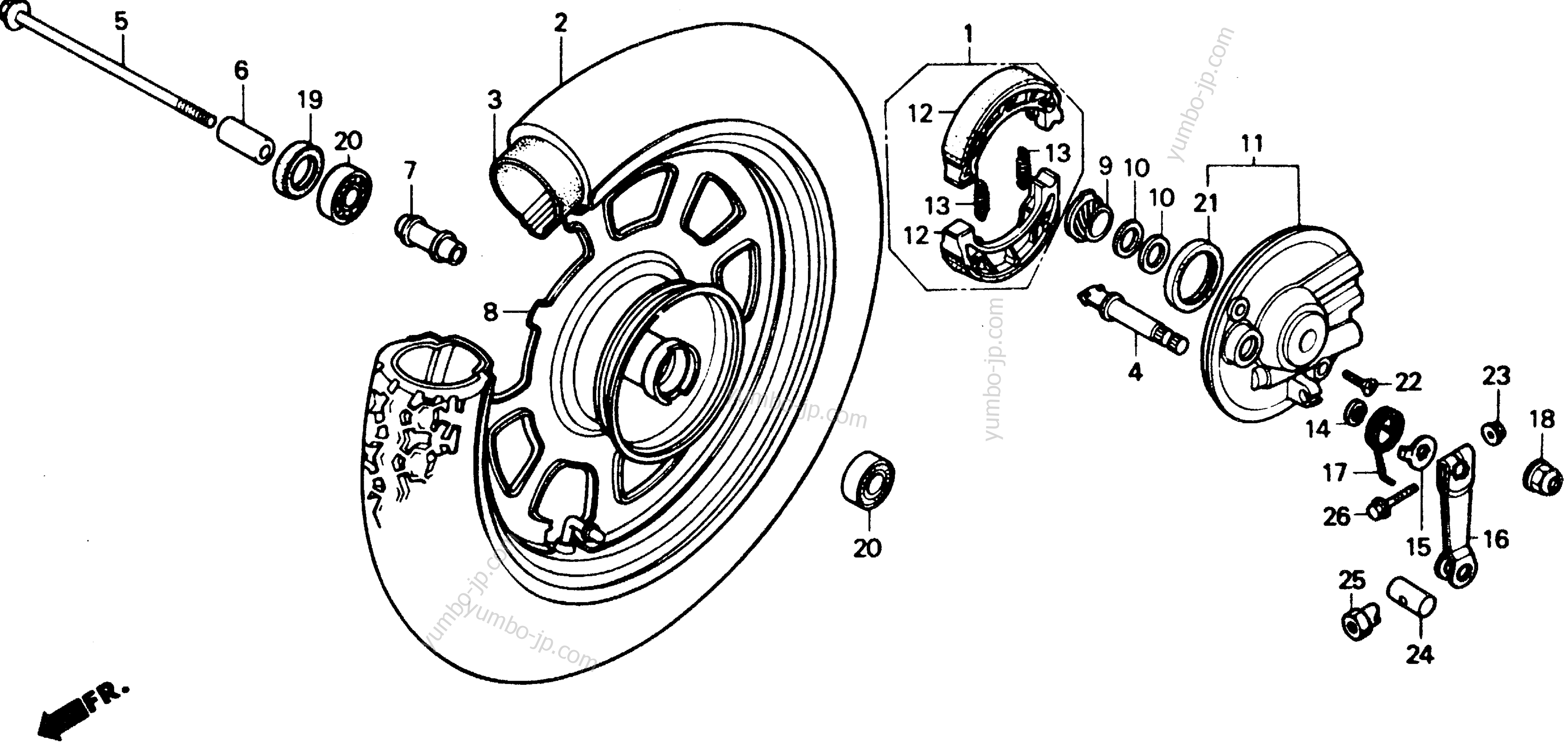 FRONT WHEEL for scooters HONDA CH80 AC 1986 year
