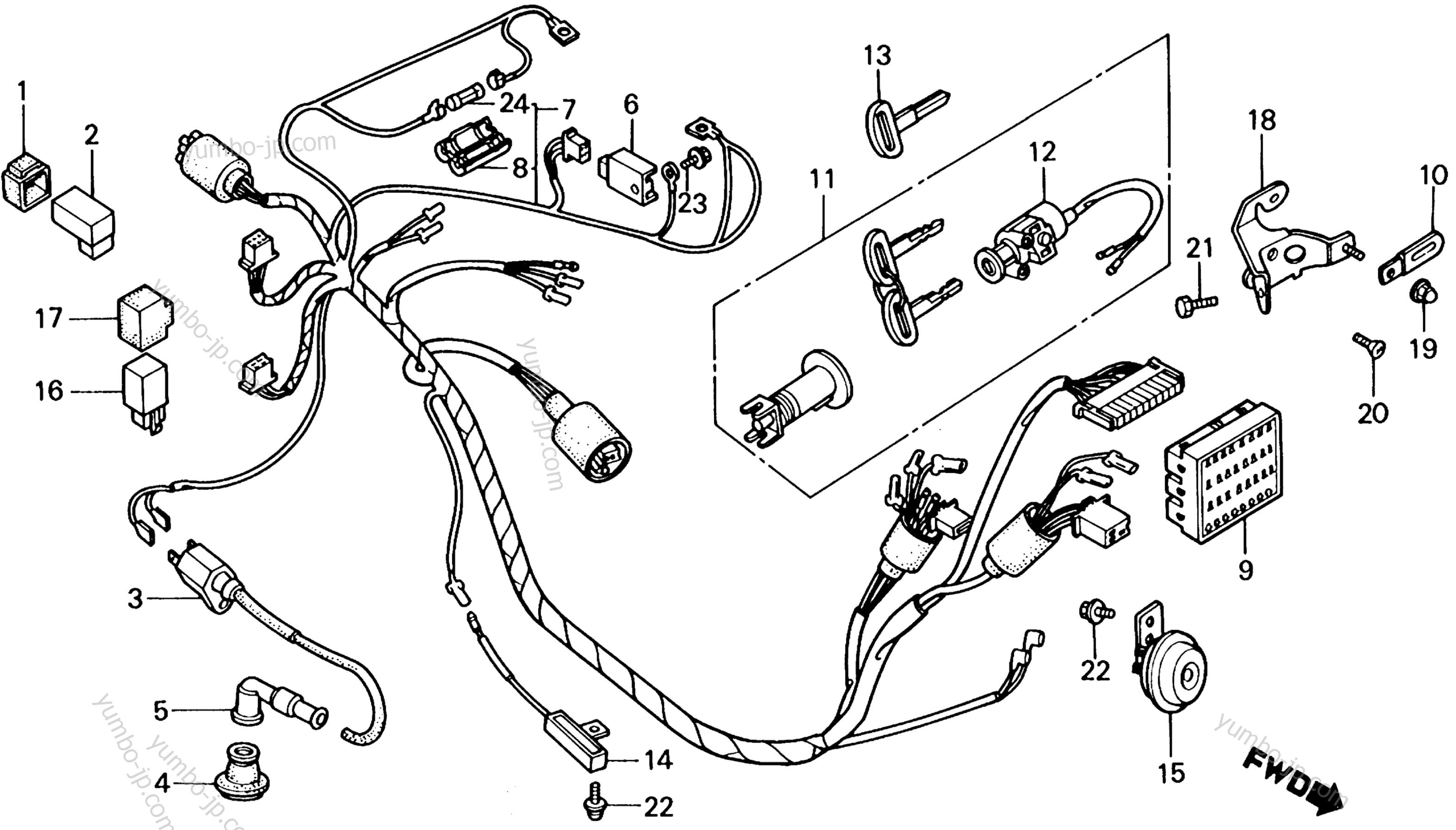 WIRE HARNESS for scooters HONDA NQ50 A 1987 year