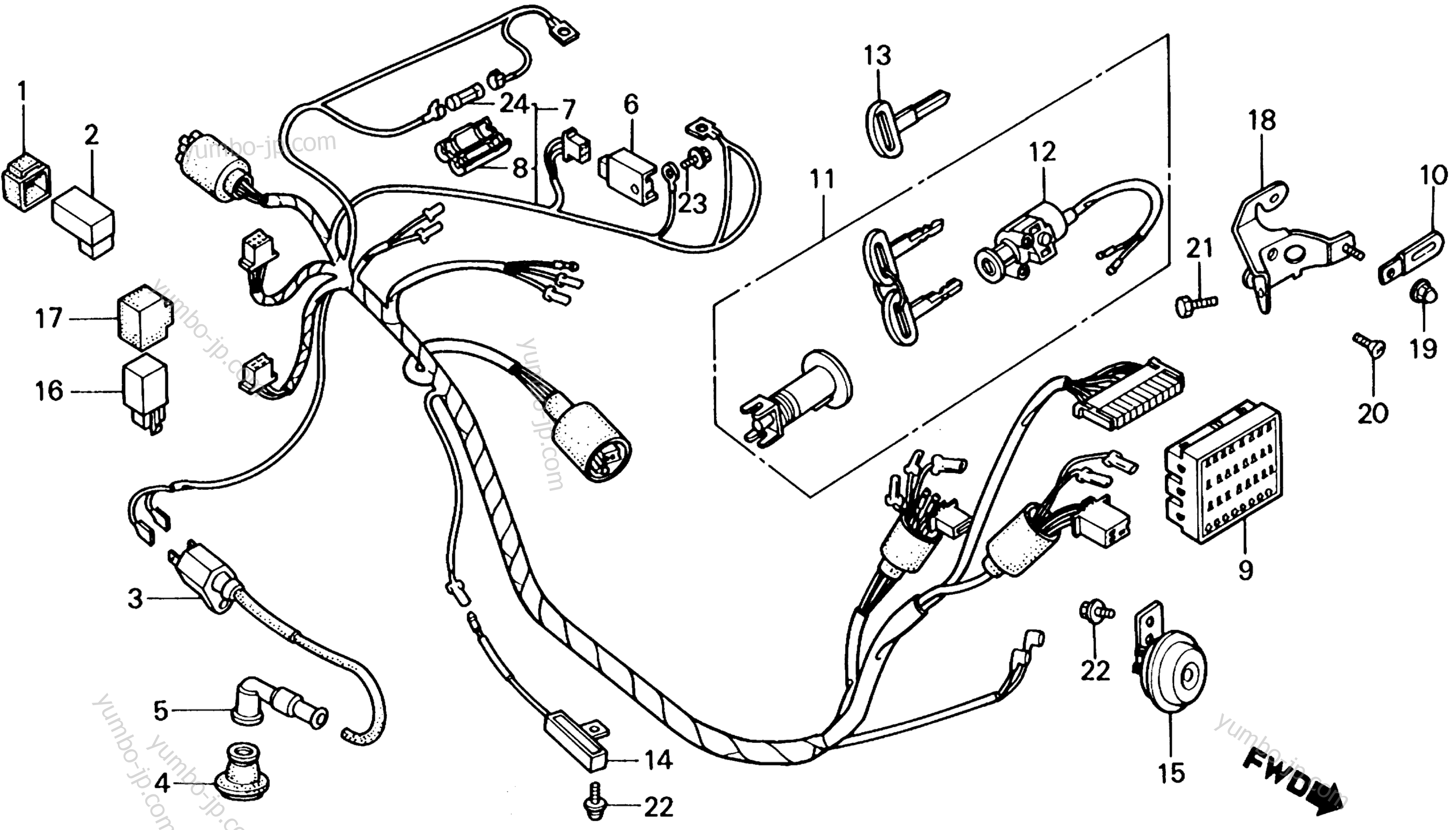 Проводка для скутеров HONDA NQ50 A 1987 г.