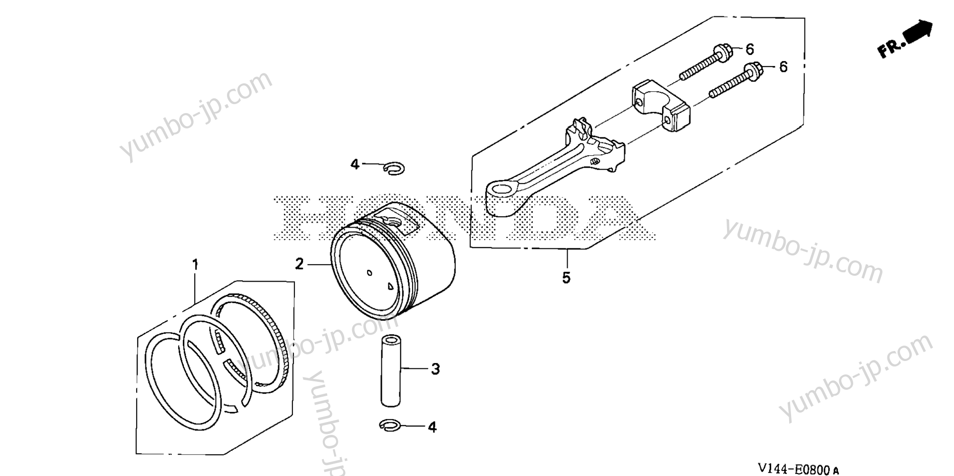PISTON / CONNECTING ROD for tillers HONDA F220 A/A 