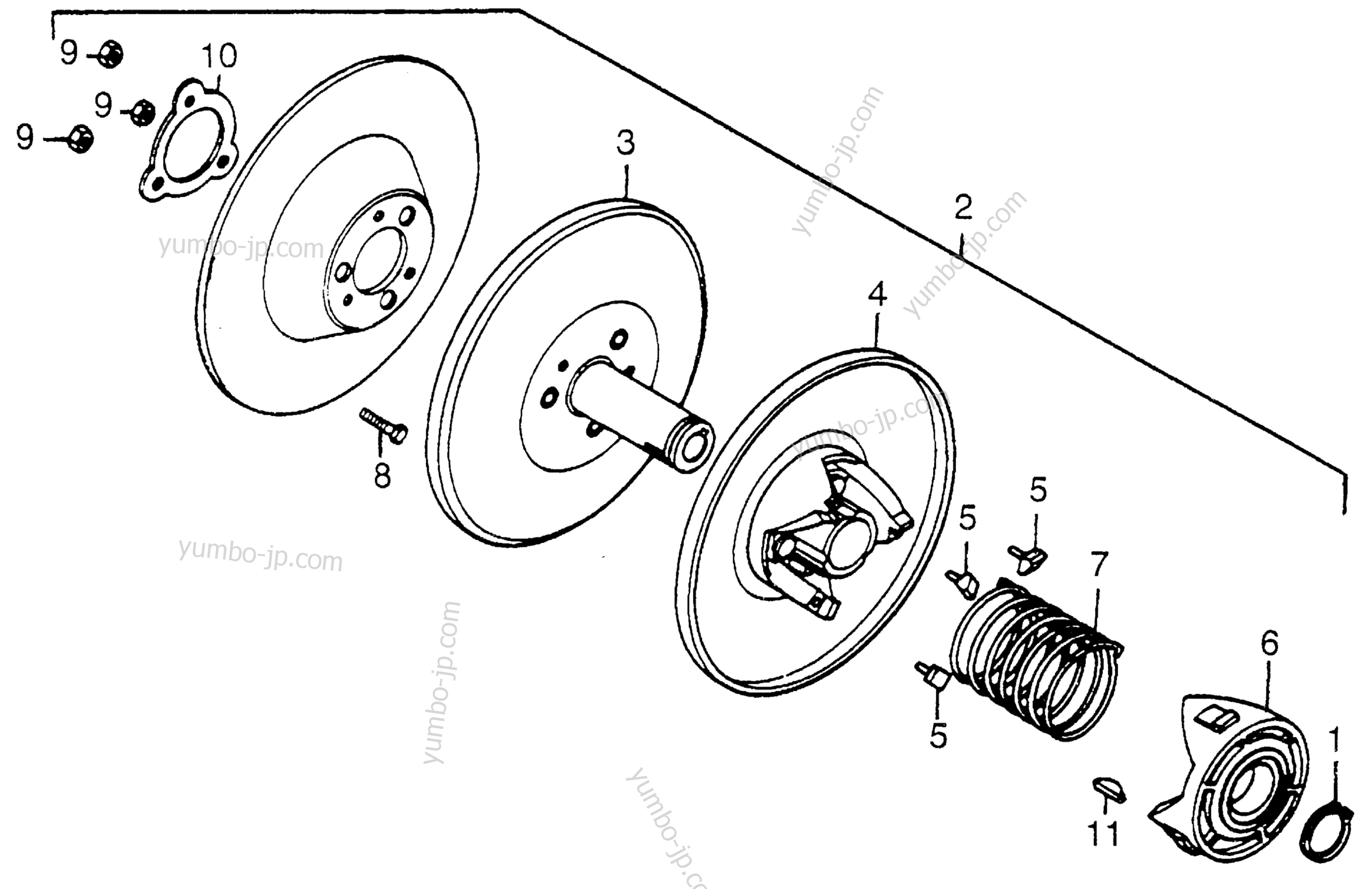 DRIVEN PULLEY COMPONENTS for UTVs HONDA FL250 A 1984 year