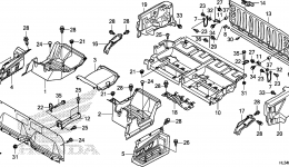 BED PLATE / REAR GATE (2) for мотовездехода HONDA Pioneer 700-4 (SXS700M4 AC)2014 year 