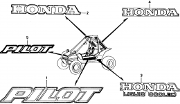 Эмблемы, наклейки для мотовездехода HONDA FL400R A1990 г. 