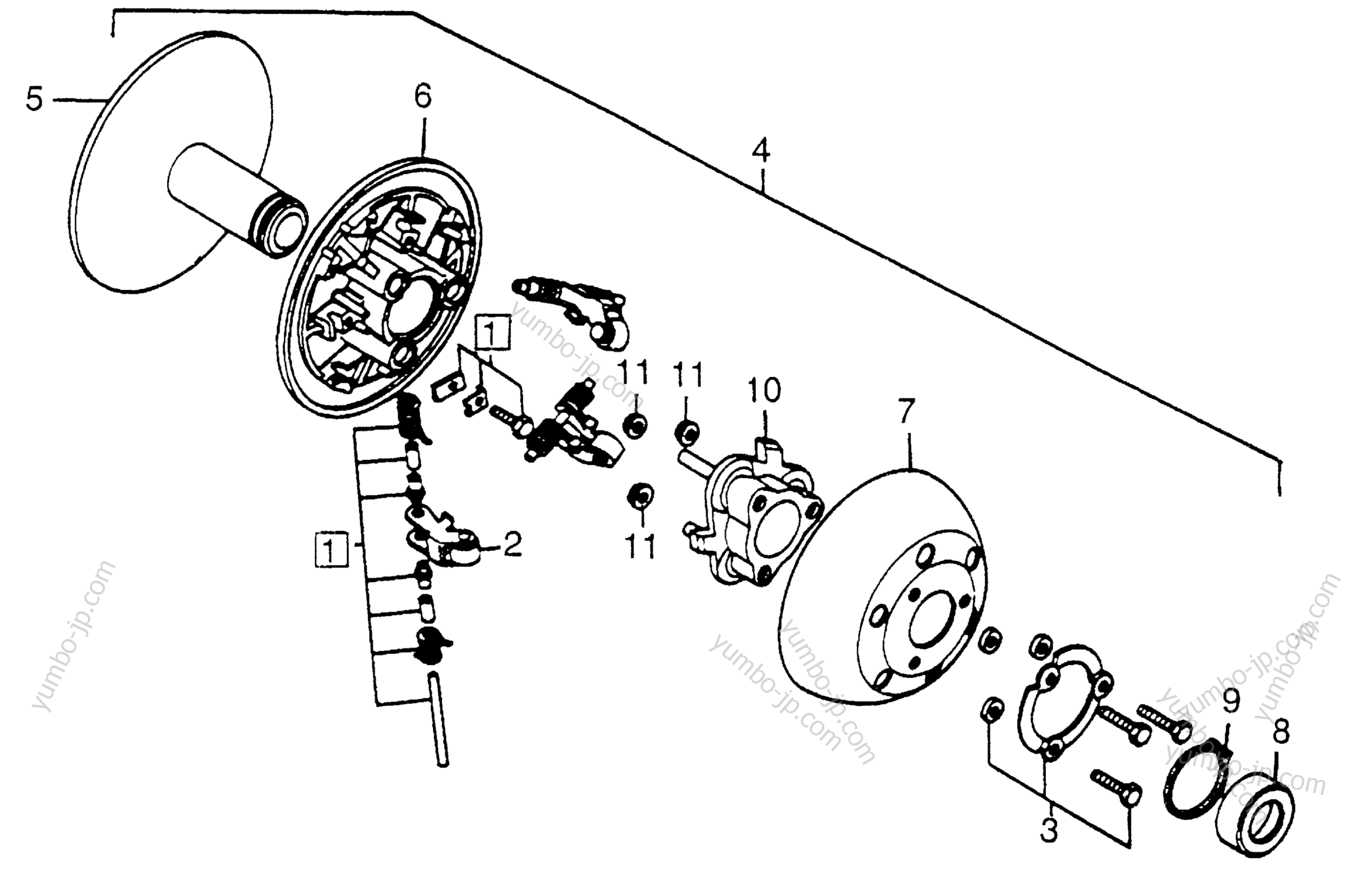 DRIVE PULLEY COMPONENTS for UTVs HONDA FL250 A 1980 year