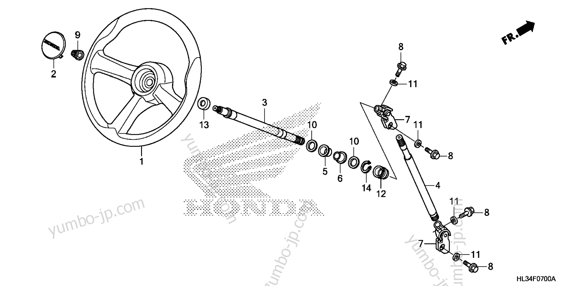 STEERING WHEEL / STEERING SHAFT для мотовездеходов HONDA Pioneer 700-4 (SXS700M4 AC) 2014 г.