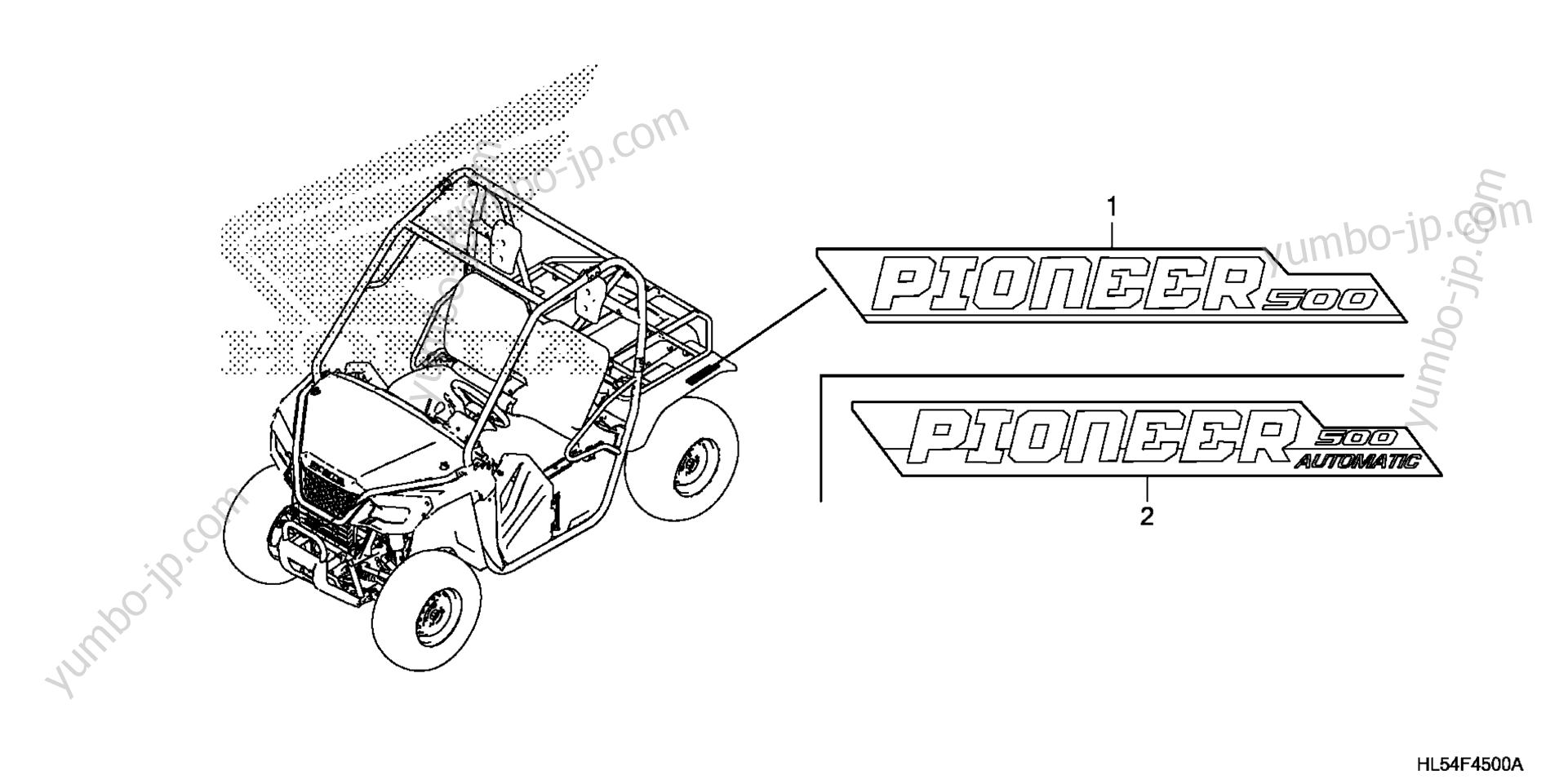 MARK for UTVs HONDA Pioneer 500 (SXS500M 2AC) 2015 year