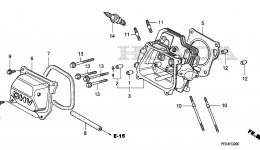 Головка блока цилиндров для мотопомпы HONDA WMP20X A1T