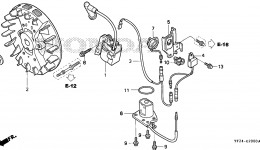 FLYWHEEL / IGNITION COIL for мотопомпы HONDA WX15 AX2T