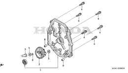 CRANKCASE SIDE COVER for мотопомпы HONDA WX15 AX1