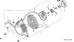 RECOIL STARTER for мотопомпы HONDA WX15 AX2/B