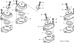 ENGINE MOUNT для гидроцикла HONDA ARX1200N3 A2004 г. 