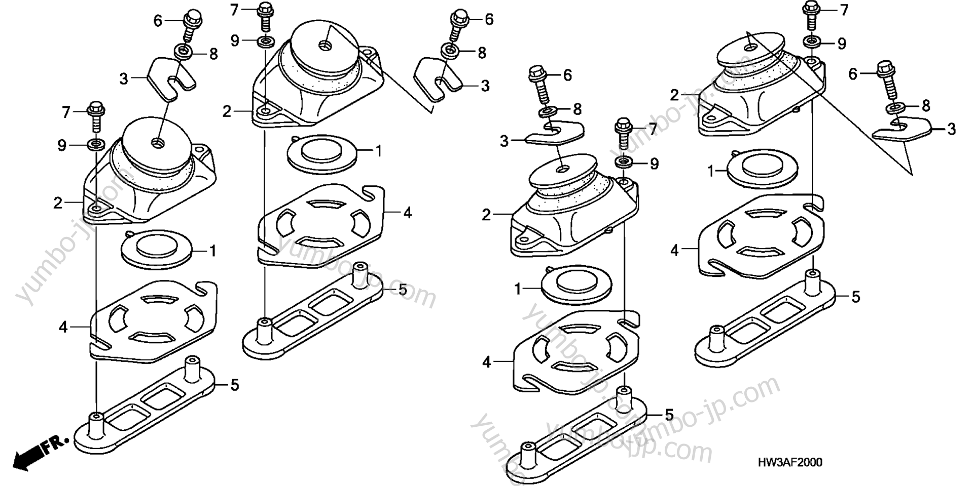 ENGINE MOUNT for watercrafts HONDA ARX1200T2 A 2007 year