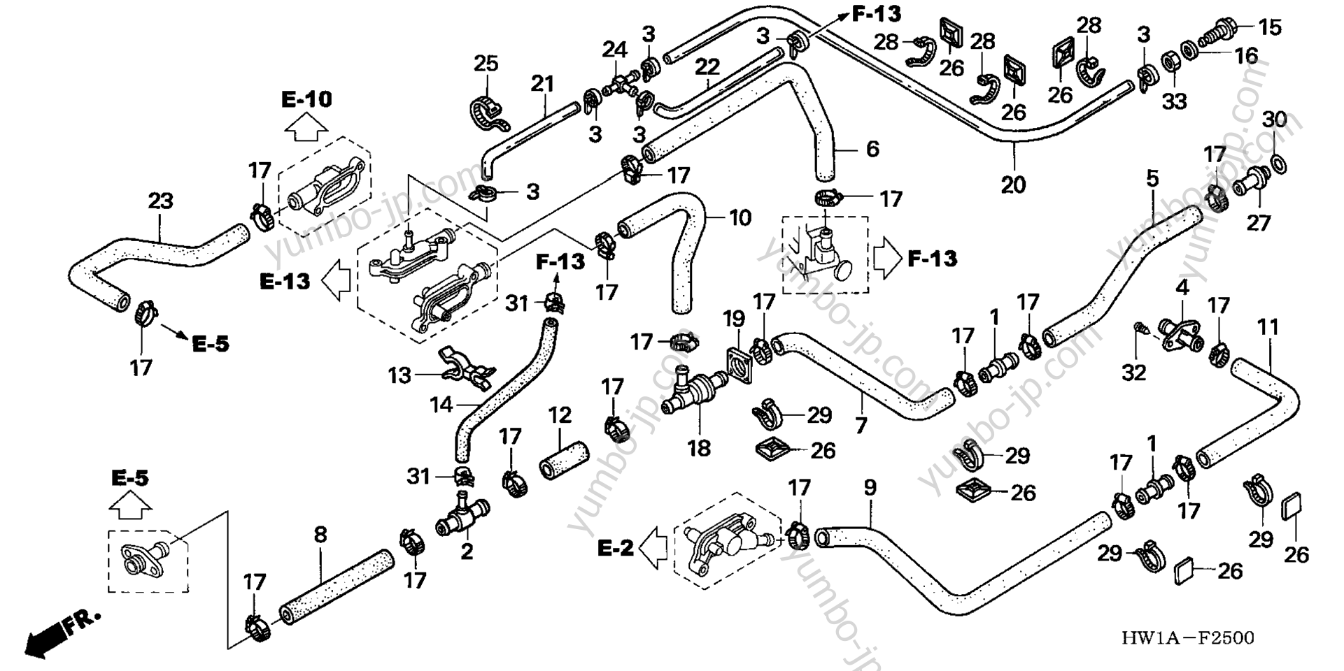 WATER HOSE for watercrafts HONDA ARX1200N3 A 2006 year