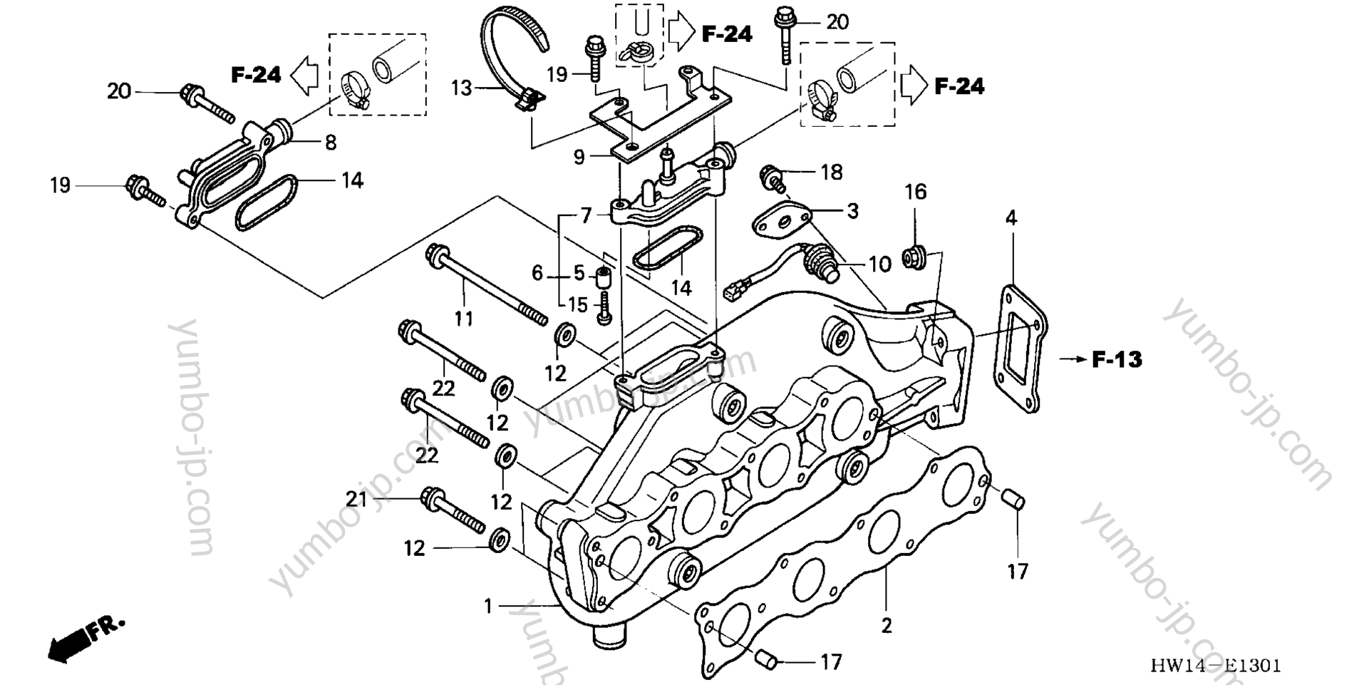 EXHAUST MANIFOLD ('04-'05) for watercrafts HONDA ARX1200N3 A 2004 year