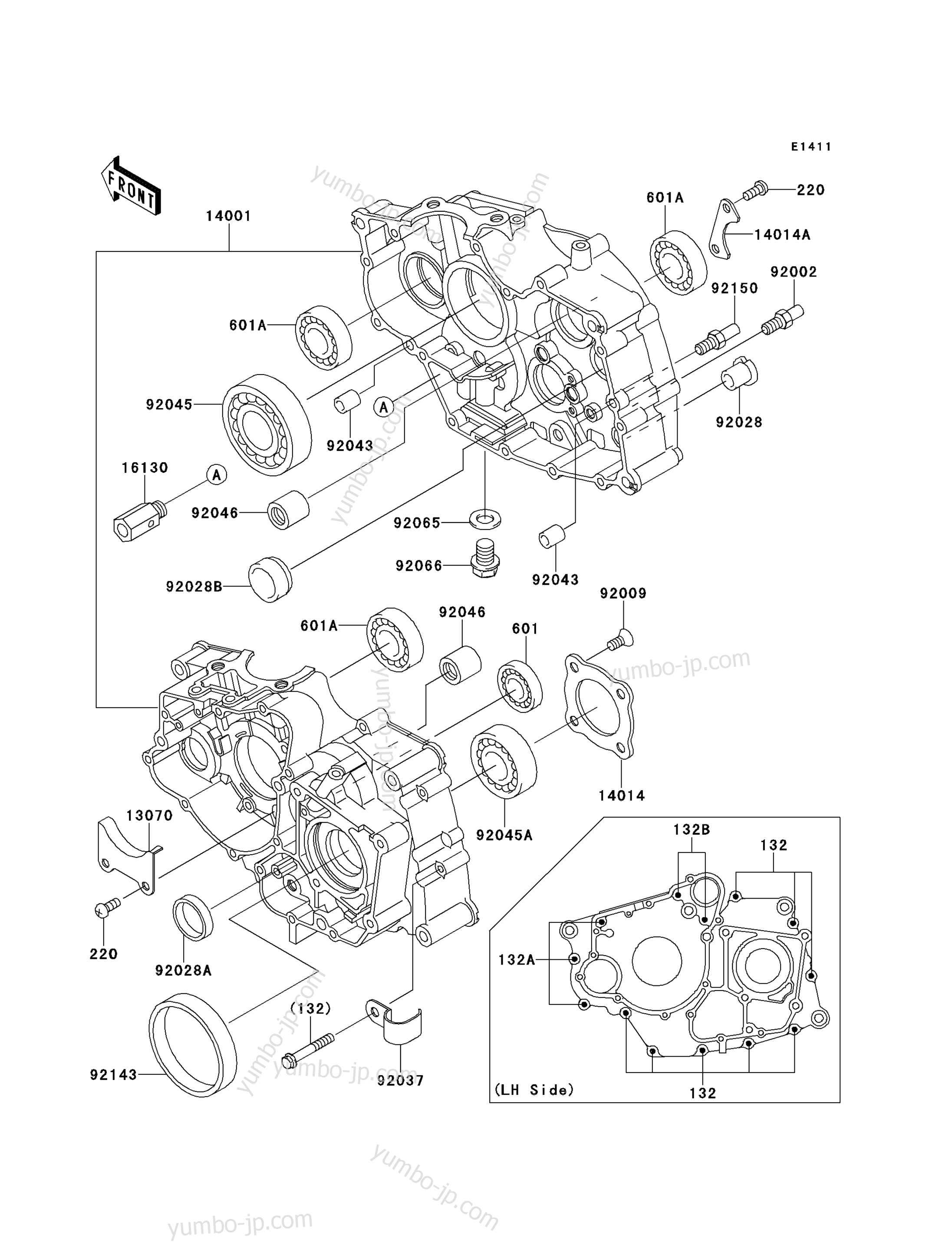 CRANKCASE for ATVs KAWASAKI BAYOU 250 (KLF250A6F) 2006 year