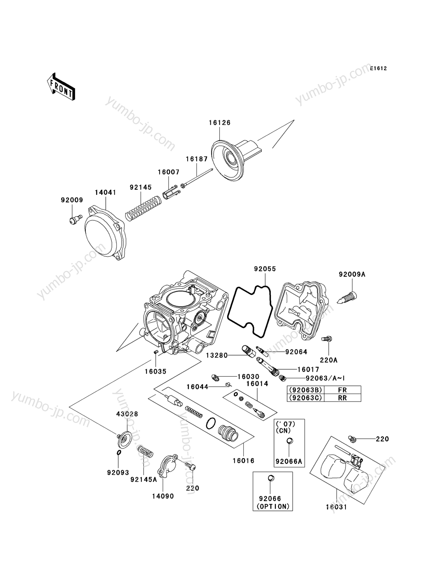 Carburetor Parts(2/3) для квадроциклов KAWASAKI BRUTE FORCE 650 4X4 (KVF650E6F) 2006 г.