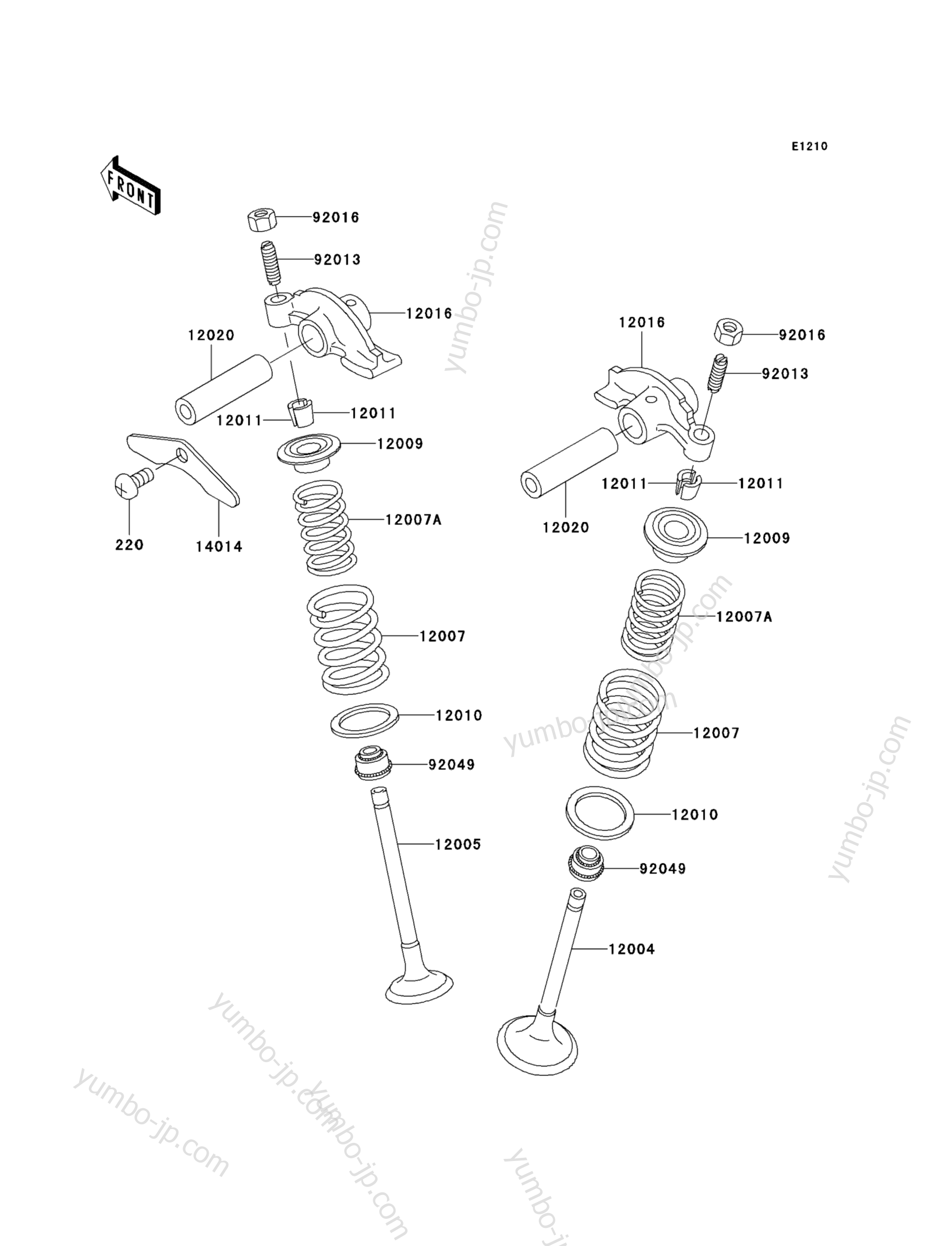 Valve(s) for ATVs KAWASAKI PRAIRIE 300 4X4 (KVF300-A3) 2001 year