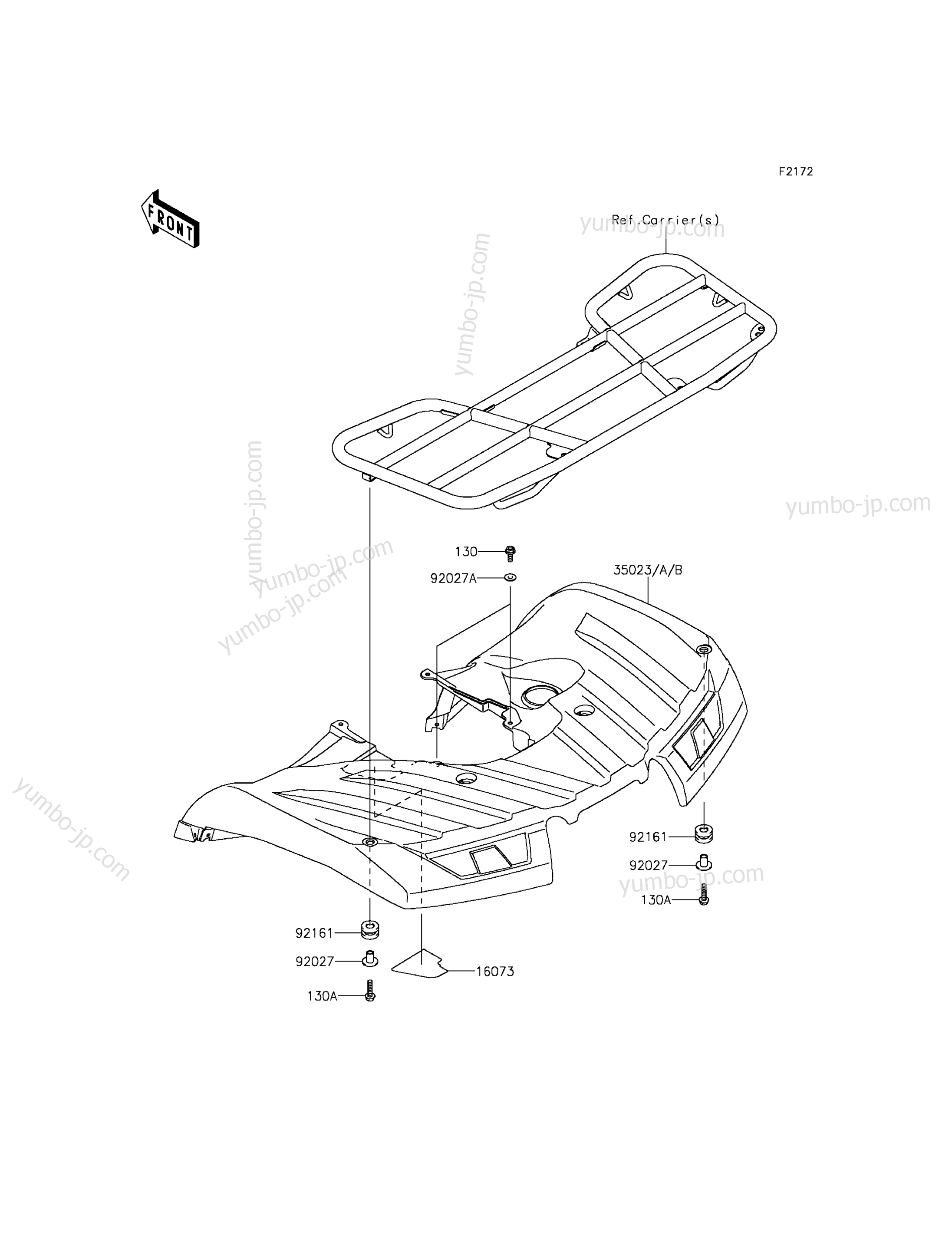 Rear Fender(s) for ATVs KAWASAKI BRUTE FORCE 750 4X4I EPS (KVF750GFF) 2015 year