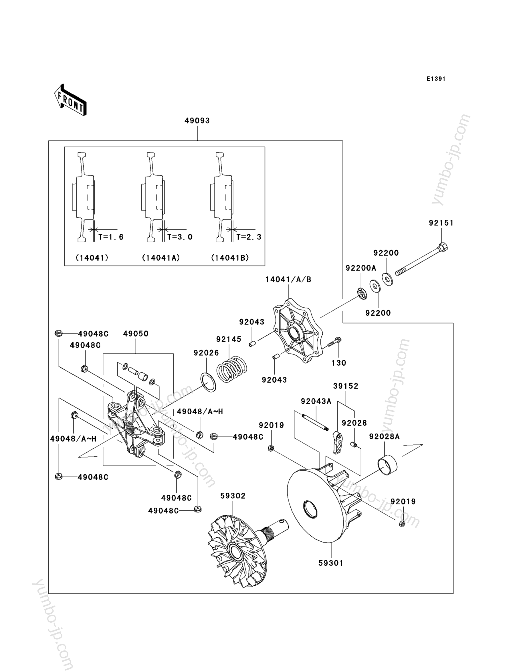 DRIVE CONVERTER for ATVs KAWASAKI BRUTE FORCE 650 4X4I (KVF650H8F) 2008 year