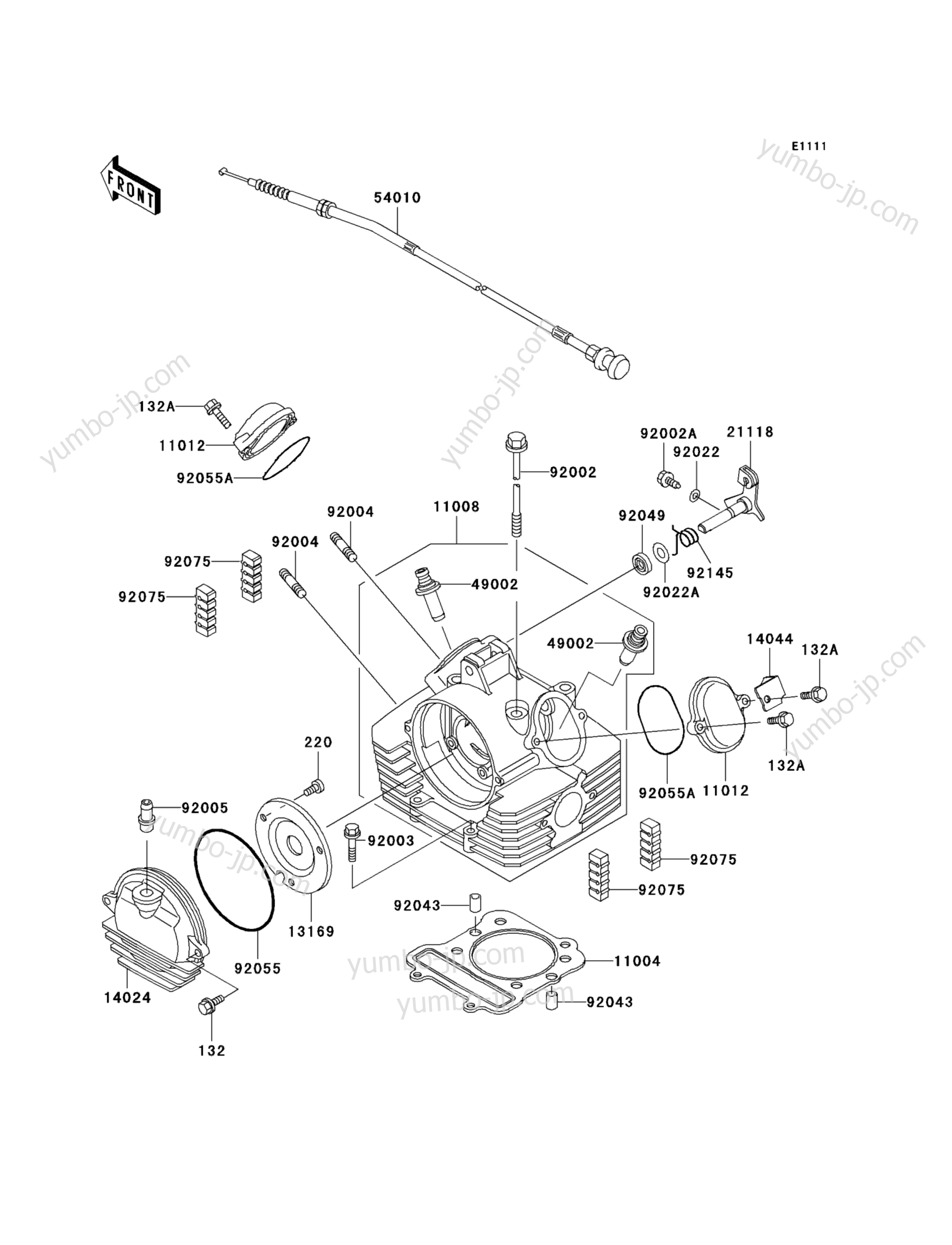 CYLINDER HEAD for ATVs KAWASAKI PRAIRIE 300 4X4 (KVF300-A3) 2001 year