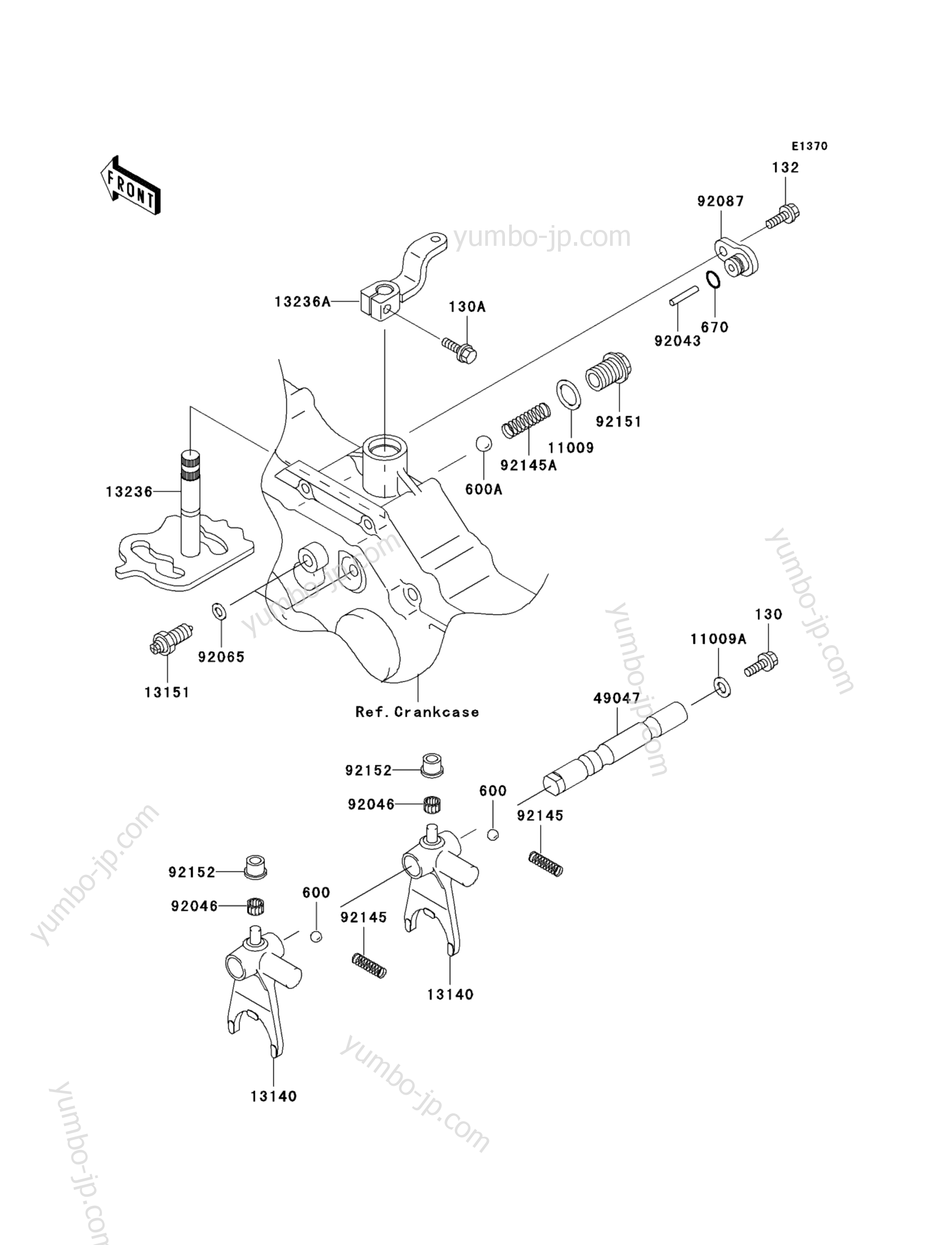 GEAR CHANGE MECHANISM для квадроциклов KAWASAKI PRAIRIE 300 4X4 (KVF300-A3) 2001 г.