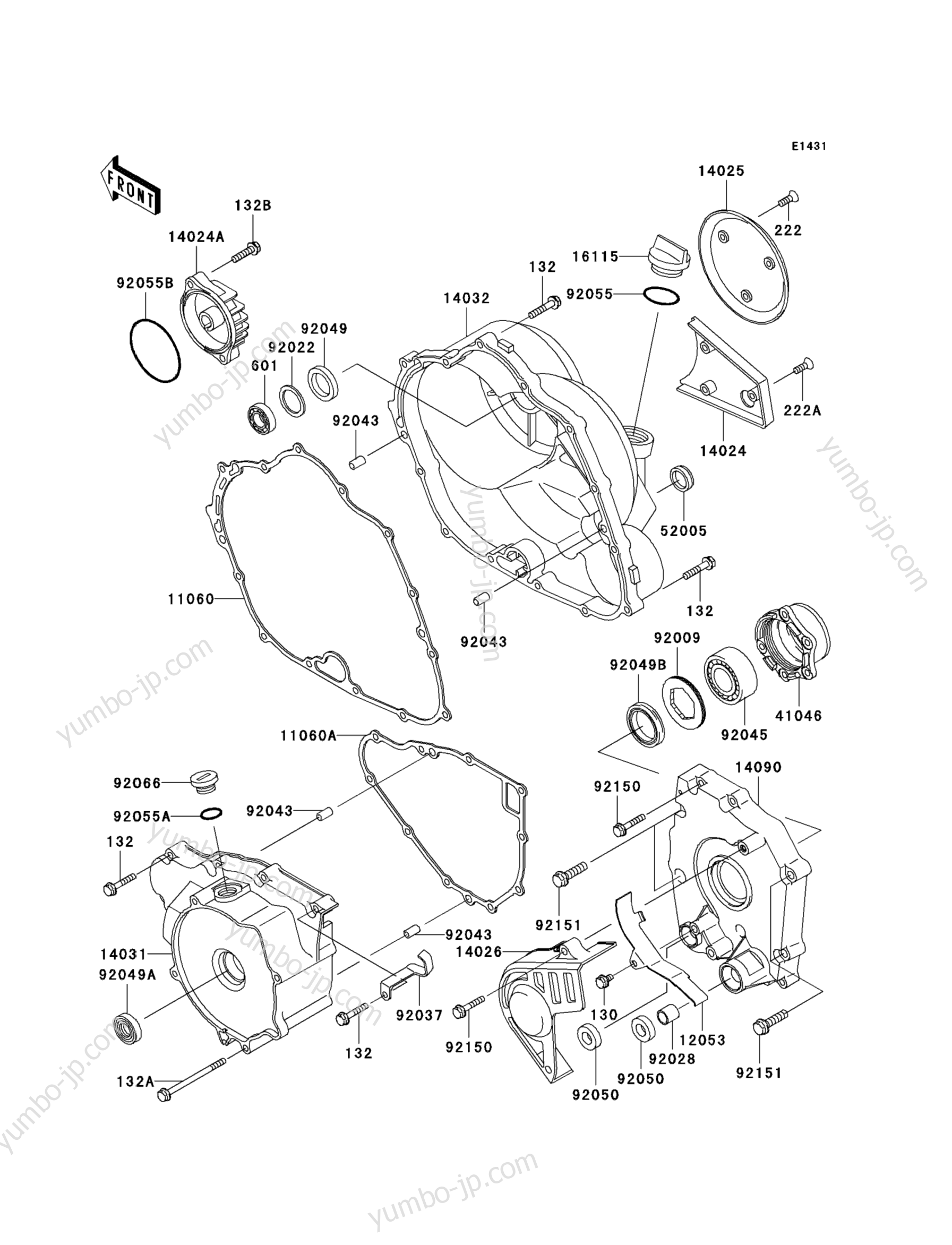 Engine Cover(s) для квадроциклов KAWASAKI LAKOTA SPORT (KEF300-B3) 2003 г.