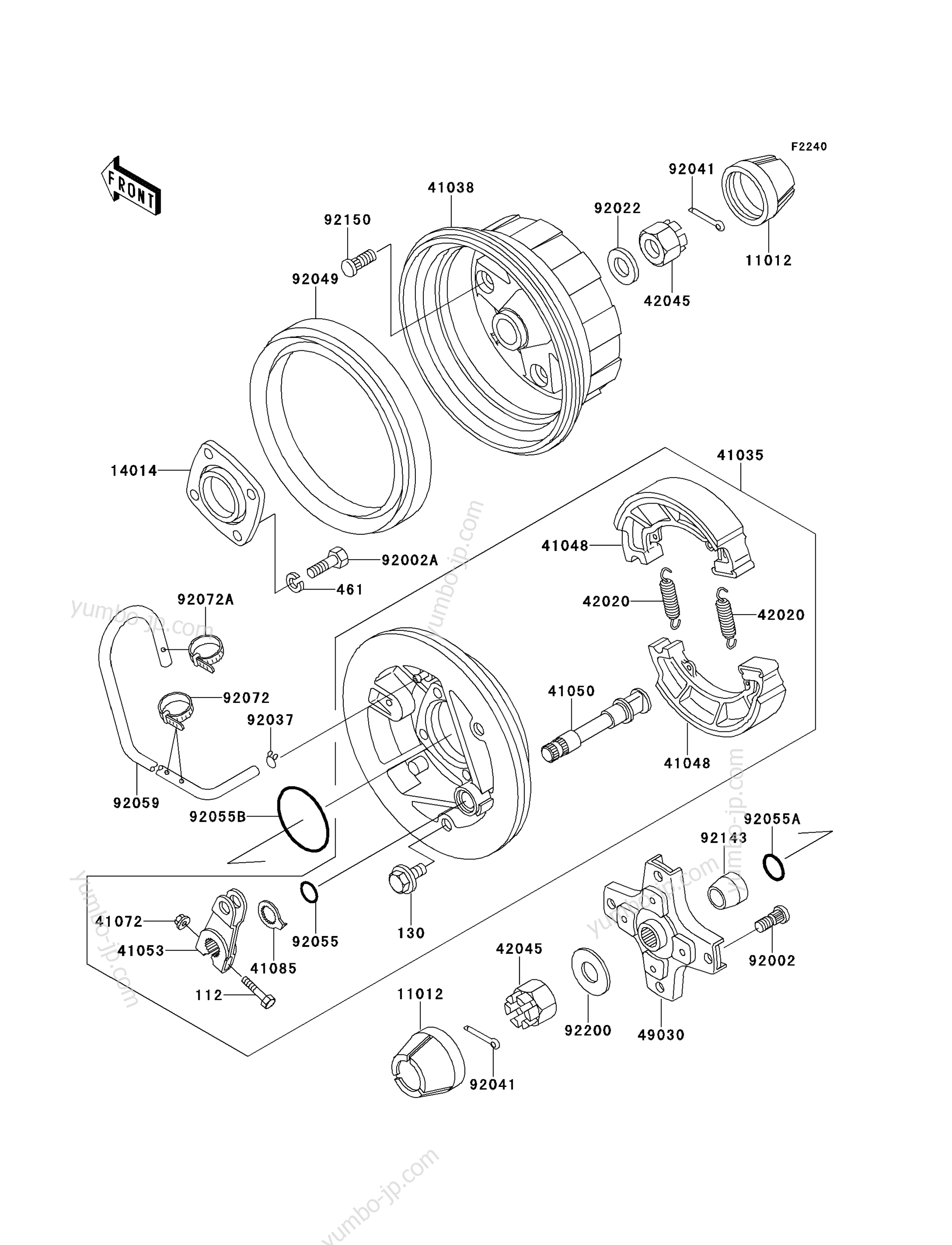 REAR HUB for ATVs KAWASAKI BAYOU 220 (KLF220-A10) 1997 year