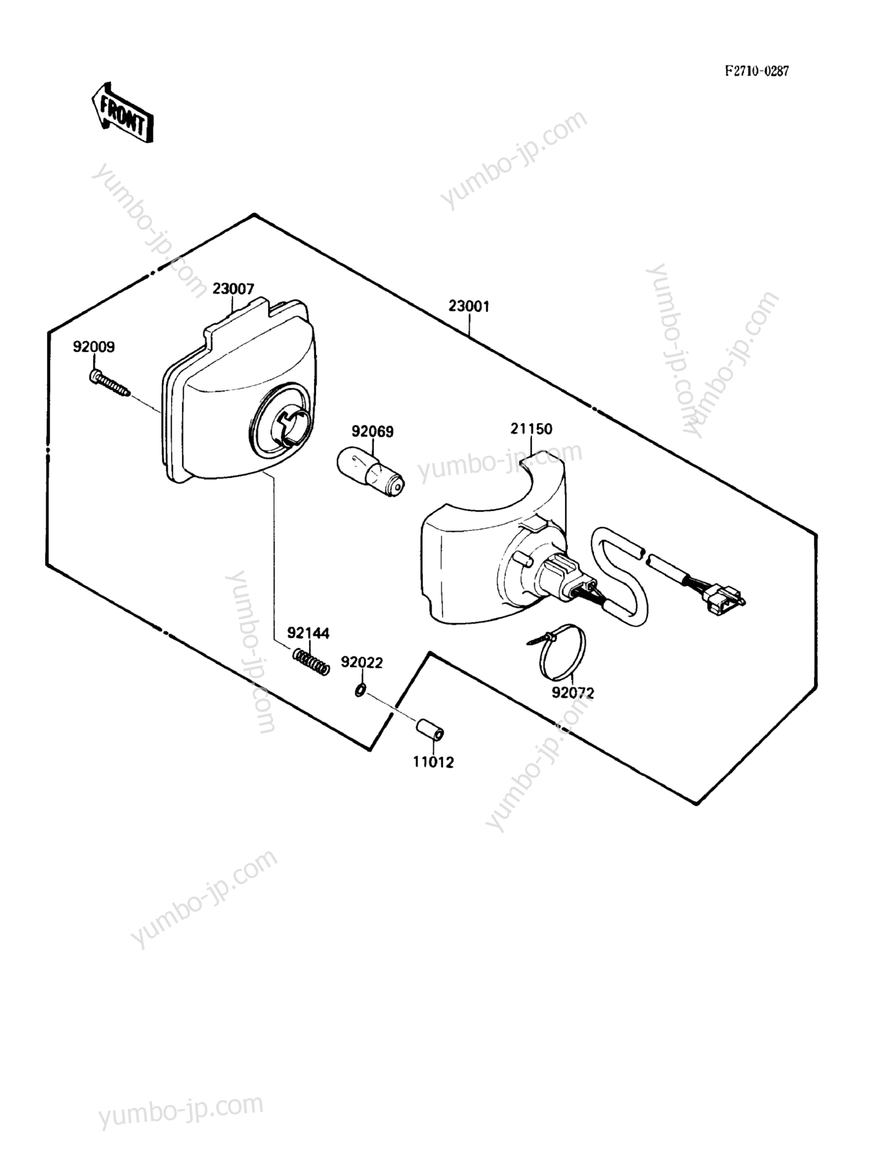 Head Lamp for ATVs KAWASAKI BAYOU 220 (KLF220-A1) 1988 year