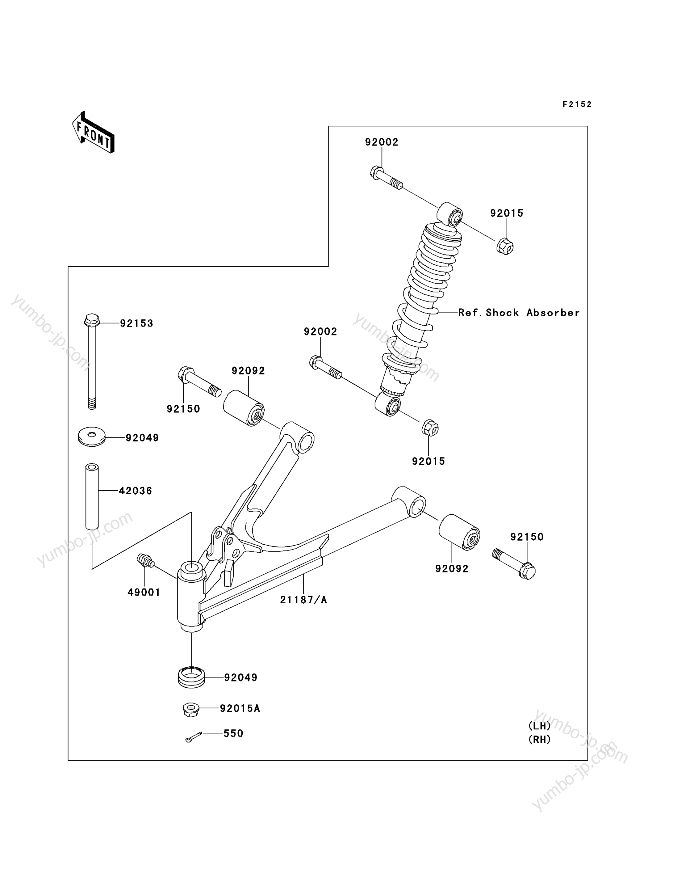 Front Suspension for ATVs KAWASAKI BAYOU 250 (KLF250-A2) 2004 year