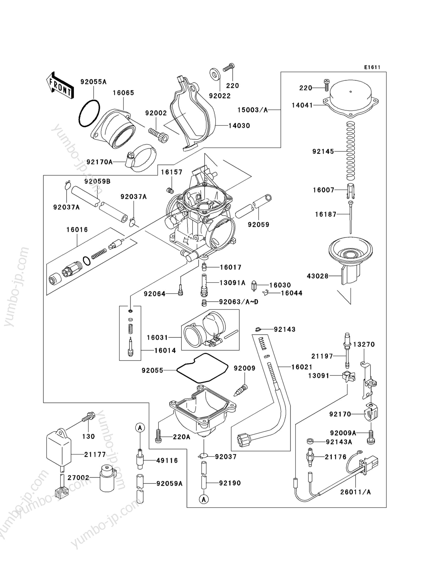 CARBURETOR for ATVs KAWASAKI PRAIRIE 300 4X4 (KVF300-A2) 2000 year