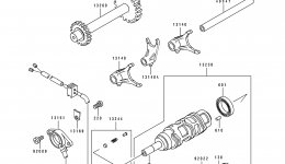 Gear Change Drum/Shift Fork(s) for квадроцикла KAWASAKI KLF400 4X4 (KLF400-B1)1993 year 