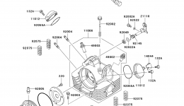 Головка блока цилиндров для квадроцикла KAWASAKI PRAIRIE 300 4X4 (KVF300-A2)2000 г. 