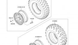Wheels/Tires(D9F&sim;DBF) для квадроцикла KAWASAKI BRUTE FORCE 750 4X4I (KVF750DAF)2010 г. 