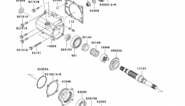 FRONT BEVEL GEAR для квадроцикла KAWASAKI PRAIRIE 300 4X4 (KVF300-A2)2000 г. 