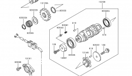 Gear Change Drum/Shift Fork(s) для квадроцикла KAWASAKI LAKOTA300 (KEF300-A5)1999 г. 
