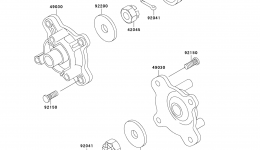 FRONT HUB для квадроцикла KAWASAKI PRAIRIE 300 4X4 (KVF300-A3)2001 г. 