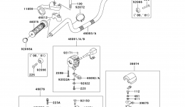 Handlebar (A2/A3/A4) for квадроцикла KAWASAKI PRAIRIE 300 4X4 (KVF300-A4)2002 year 