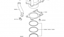 Cylinder/Piston(s) for квадроцикла KAWASAKI BAYOU 400 4X4 (KLF400-B4)1996 year 