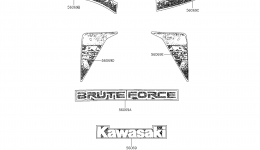 Decals(F.Red)(CDF) for квадроцикла KAWASAKI BRUTE FORCE 300 (KVF300CDF)2013 year 