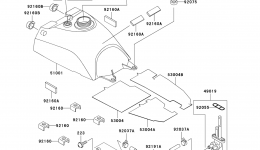 Топливный бак для квадроцикла KAWASAKI PRAIRIE 300 4X4 (KVF300-A2)2000 г. 