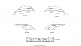 Decals(Red)(CEF) для квадроцикла KAWASAKI BRUTE FORCE 300 (KVF300CEF)2014 г. 