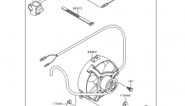 Optional Parts(Cooling Fan) for квадроцикла KAWASAKI BAYOU 300 (KLF300-B6)1993 year 