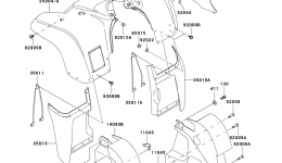 Front Fender(s) for квадроцикла KAWASAKI PRAIRIE 300 4X4 (KVF300-A3)2001 year 