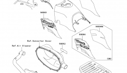 Decals(Green)(A3) для квадроцикла KAWASAKI PRAIRIE 300 4X4 (KVF300-A3)2001 г. 