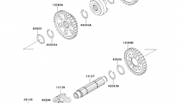 Gear Change Drum/Shift Fork(s) for квадроцикла KAWASAKI PRAIRIE 400 4X4 (KVF400-C1)1999 year 